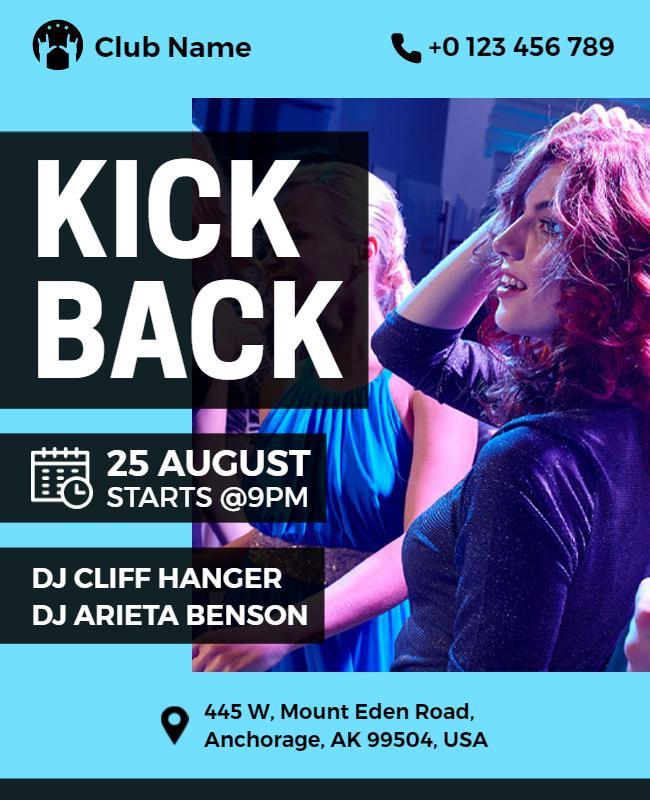 Vibrant Nightclub Kick Back Party Event Flyer Template