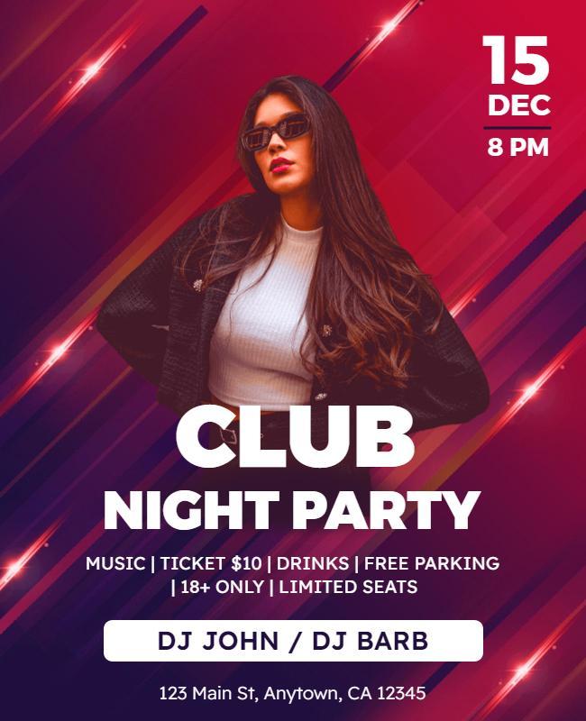 Vibrant Gradient Club Night Party Flyer Template