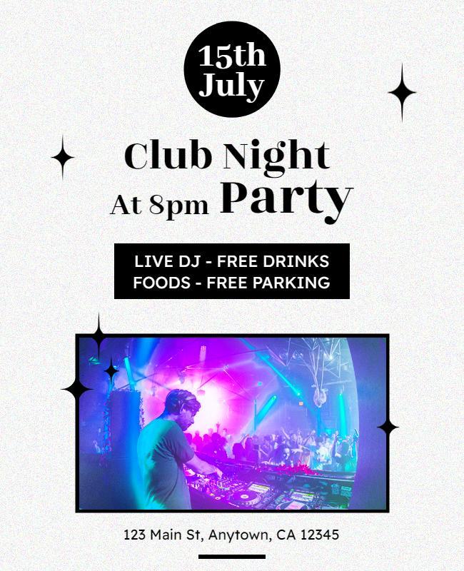 Club Night Party with Dj Flyer Template