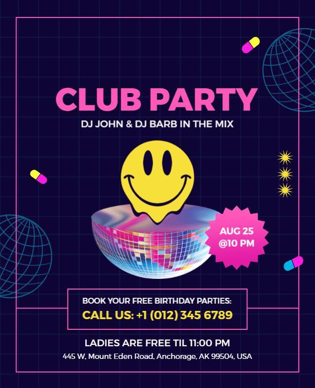 Club Party Dance Night Event Flyer Template