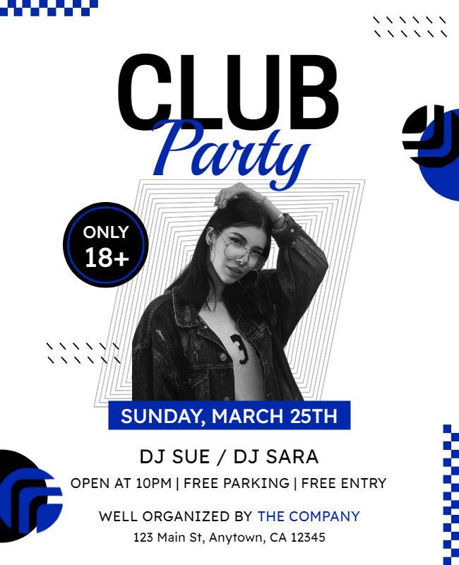 Club Party Event with Djs Flyer Template