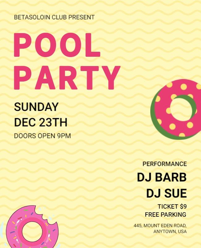 Club Pool Party Event Flyer Template