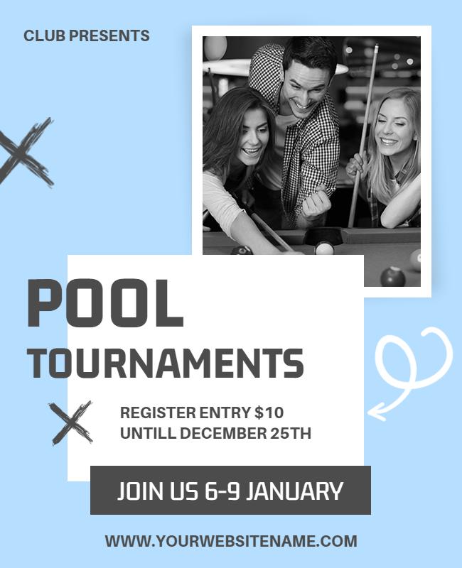 Club Pool Tournaments Event Flyer Template