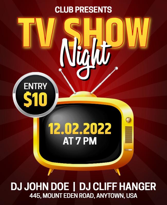 Club Presents Tv Show Night Flyer Template