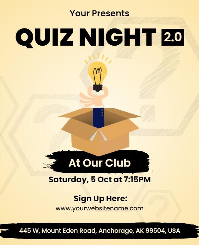 Club Quiz Night Event Flyer Template