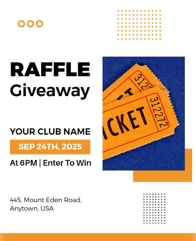 Club Raffle Ticket Giveaway Event Flyer Template