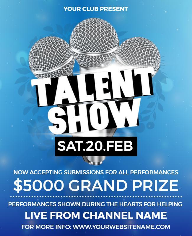 Club Talent Show with Grand Prize Flyer Template