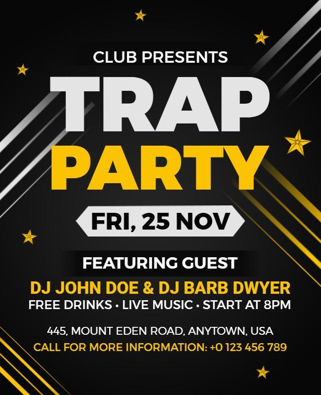 Club Trap Music Party Event Flyer Template