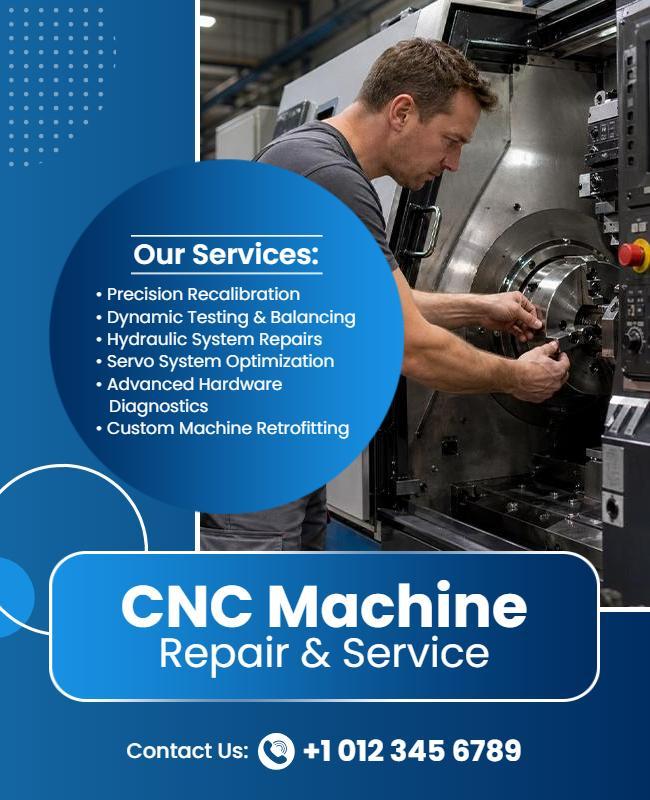 CNC Machine Repair and Service Flyer Template