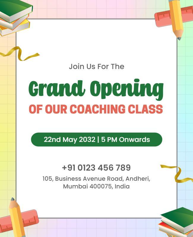 Coaching Class Grand Opening Event Flyer Template