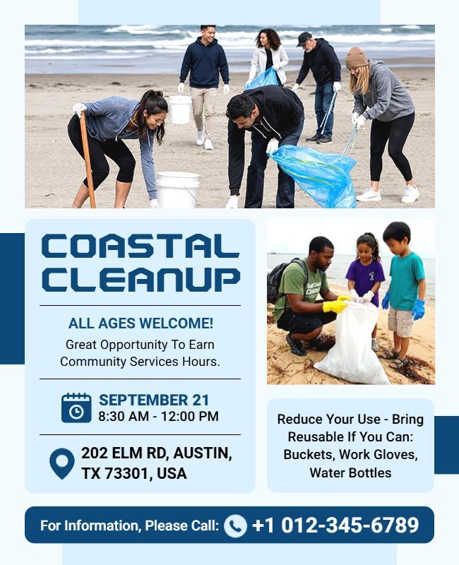 Coastal Cleanup Event Flyer Template