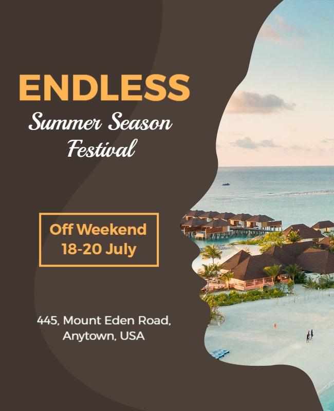 Coastal Theme Endless Summer Festival Weekend Flyer Template