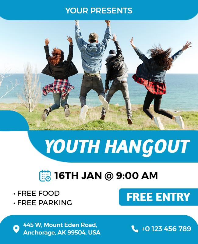 Coastal Youth Hangout Event Flyer Template