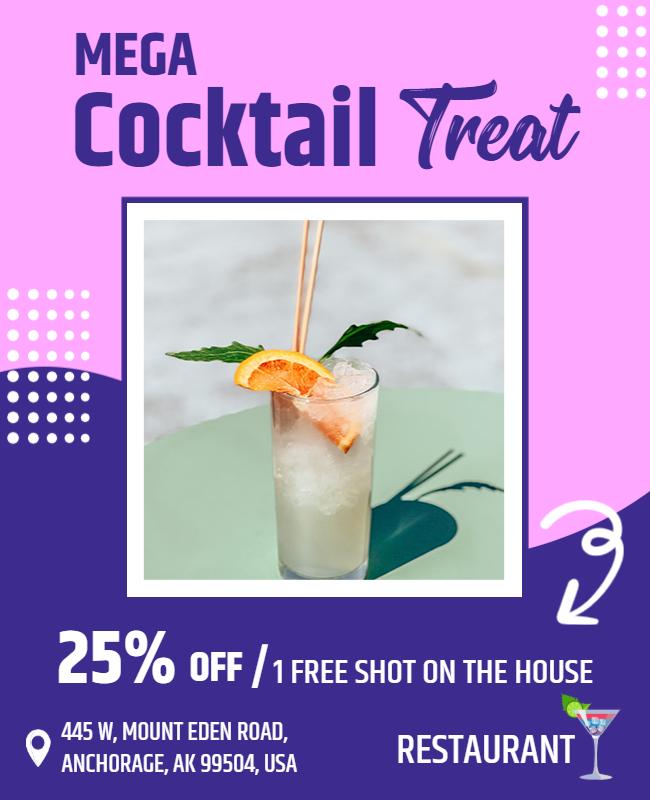 Cocktail Party Discount Offer Flyer Template