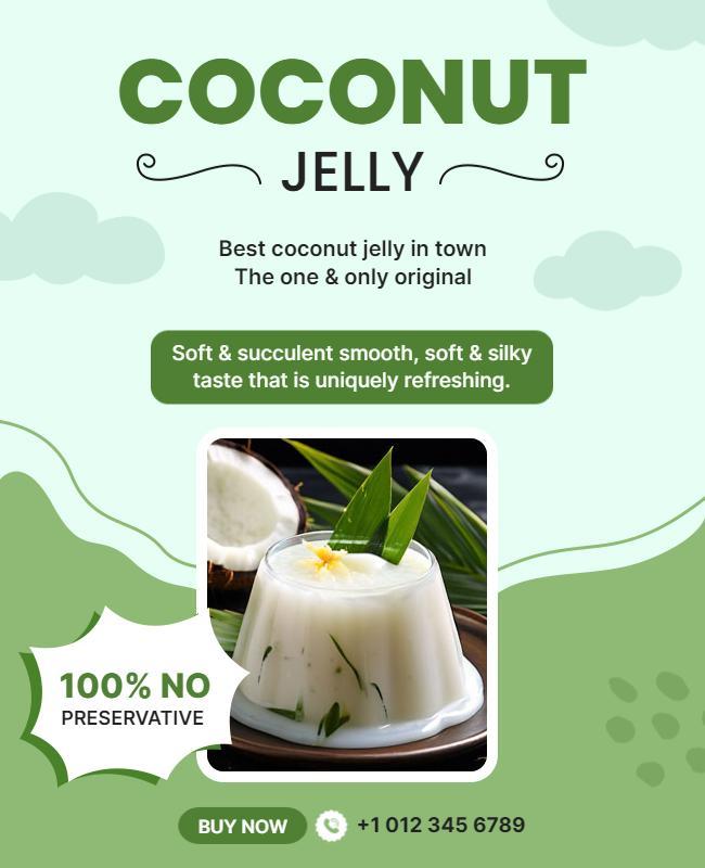 Coconut Jelly Product Promotion Flyer Template