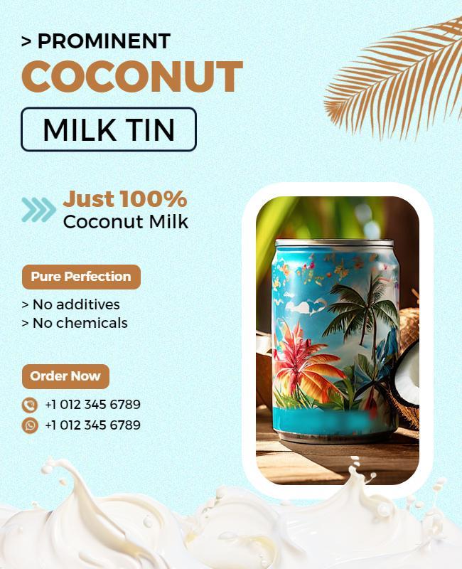 Coconut Milk Product Promotion Flyer Template