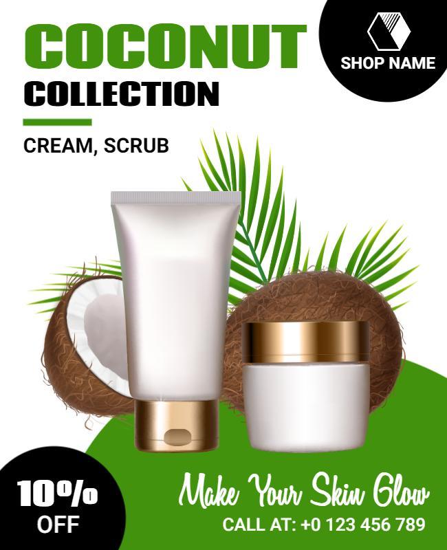 Coconut Skincare Product Promotion Flyer Template