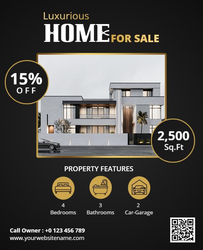 Cod Gray and Nero House for Sale Flyer Template