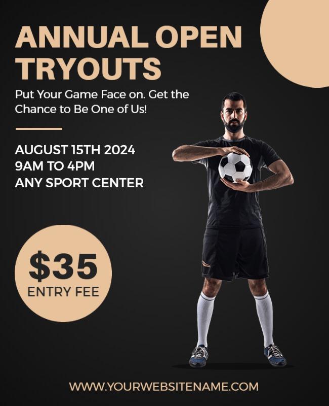 Cod Gray Soccer Tryout Flyer Template