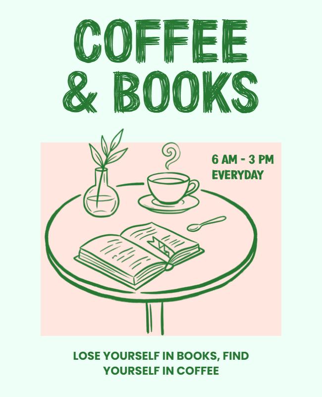 Coffee and Books Event Poster Template