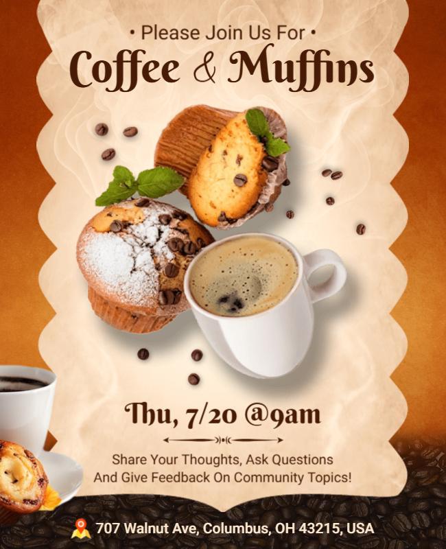 Coffee and Muffins Community Event Flyer Template