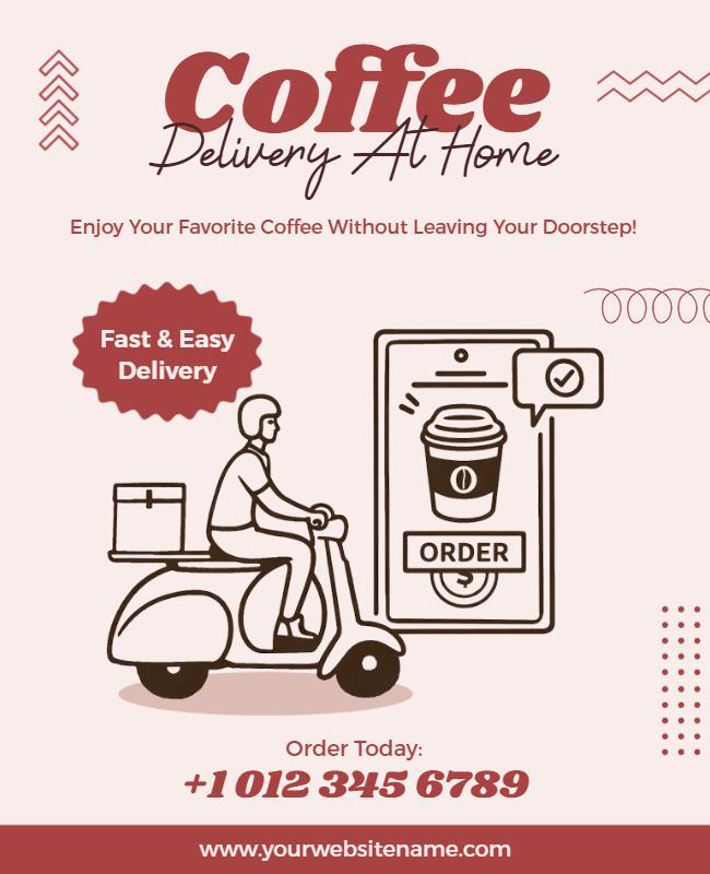 Coffee Delivery Service Promotion Flyer Template
