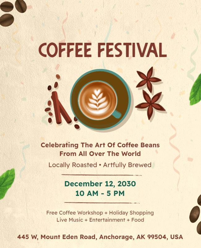 Coffee Festival Celebration Flyer Template