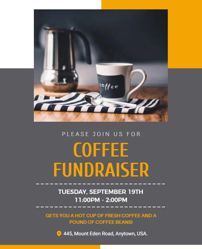 Coffee Fundraiser Event Invitation Flyer Template