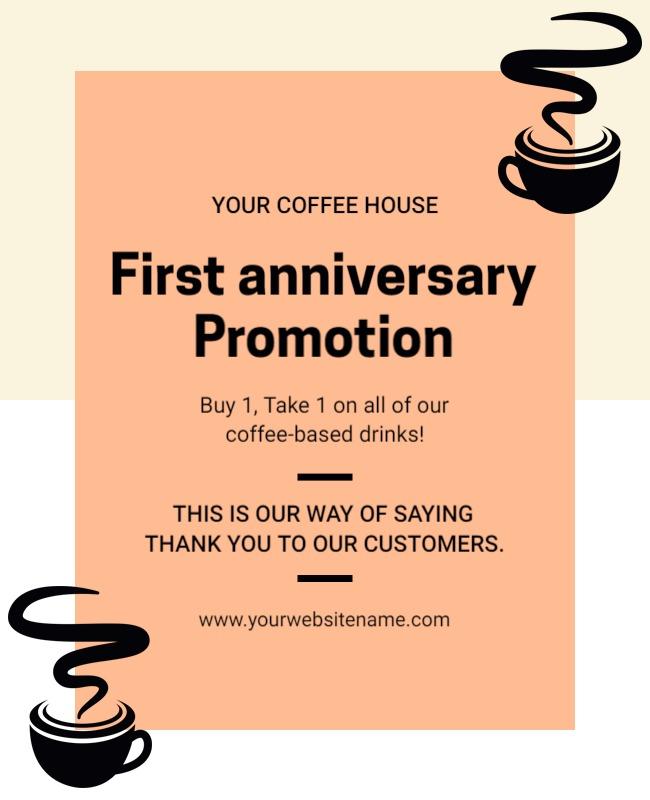 Coffee House Anniversary Promotion Flyer Template