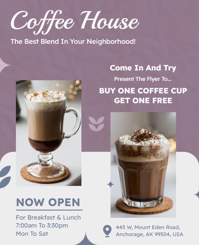 Coffee House Grand Opening Promotion Flyer Template