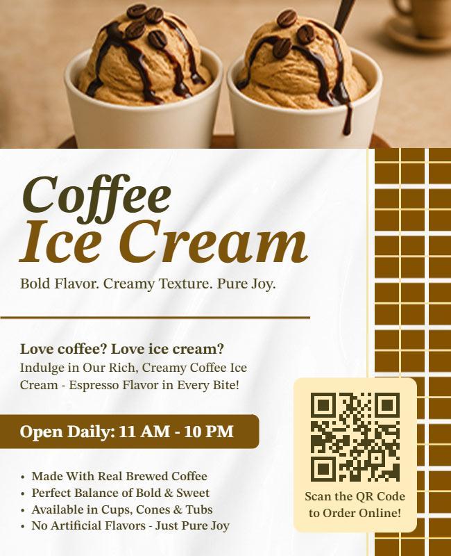Coffee Ice Cream Promotion Flyer Template