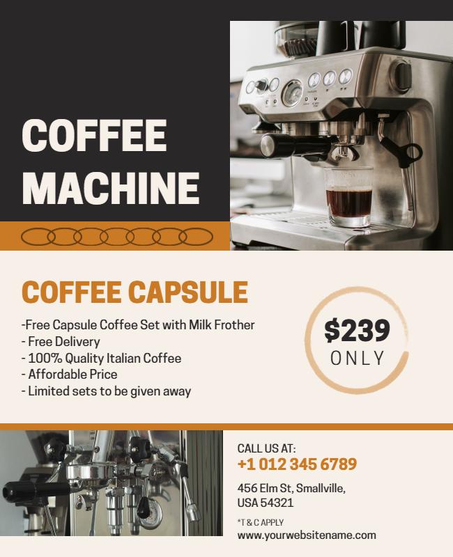 Coffee Machine Promotional Offer Flyer Template