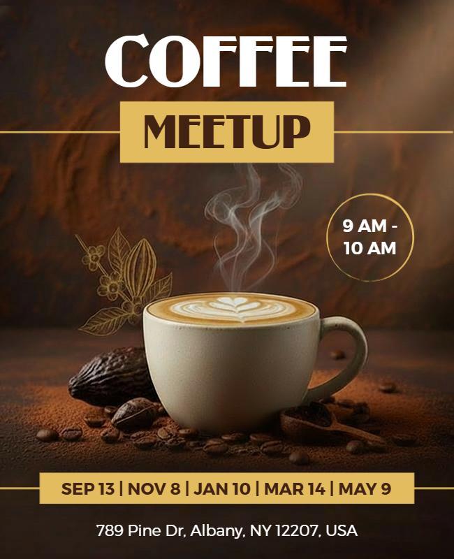 Coffee Meetup Event Invitation Flyer Template