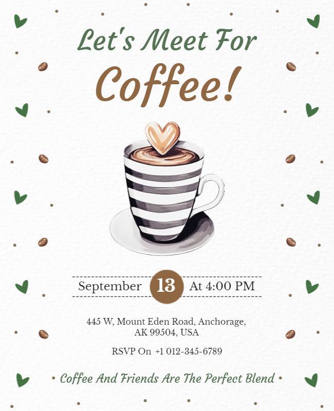 Coffee Meetup Invitation Flyer Template