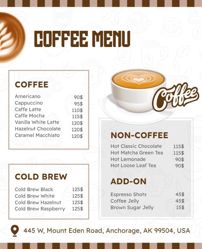 Coffee Menu Design Flyer Template