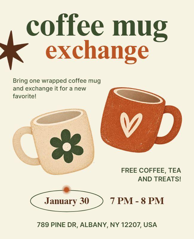 Coffee Mug Exchange Event Flyer Template
