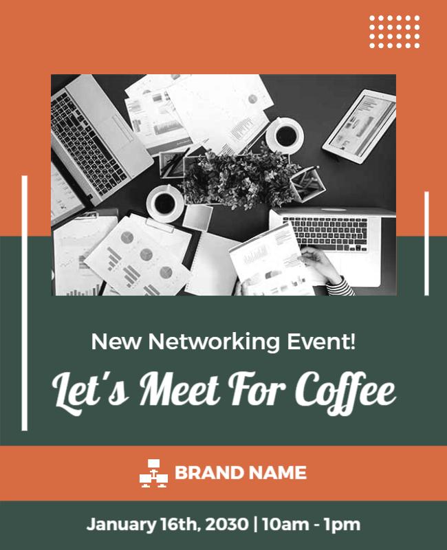 Coffee Networking Event Flyer Template