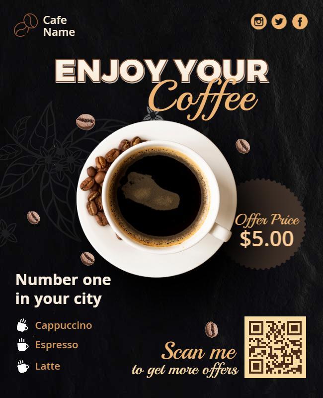 Coffee Promotion Cafe Offer Flyer Template