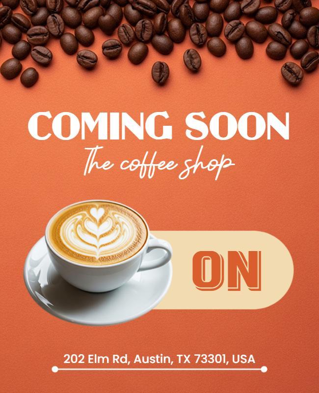 Coffee Shop Coming Soon Announcement Flyer Template