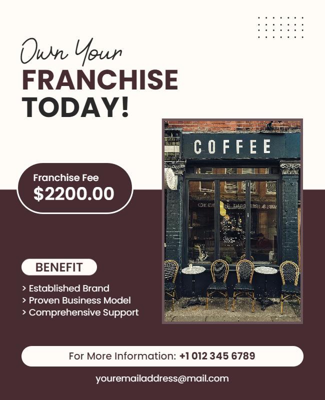 Coffee Shop Franchise Opportunity Flyer Template