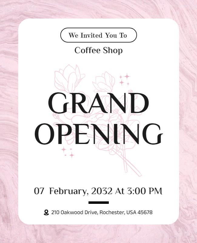 Coffee Shop Grand Opening Invitation Flyer Template