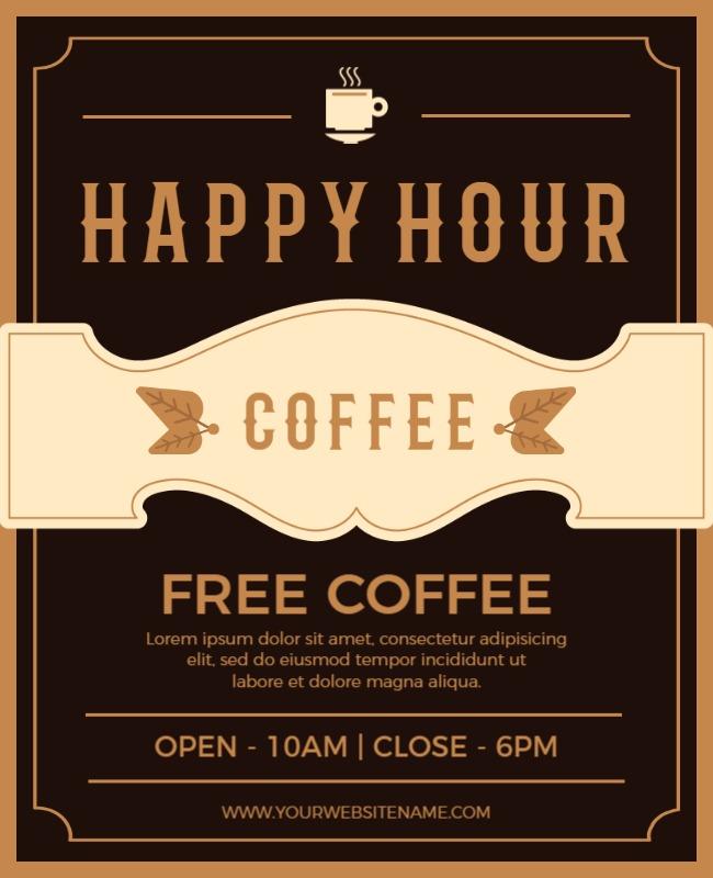 Coffee Shop Happy Hour Promotion Flyer Template