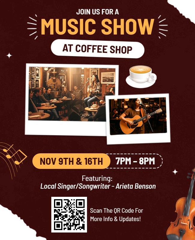 Coffee Shop Live Music Event Flyer Template