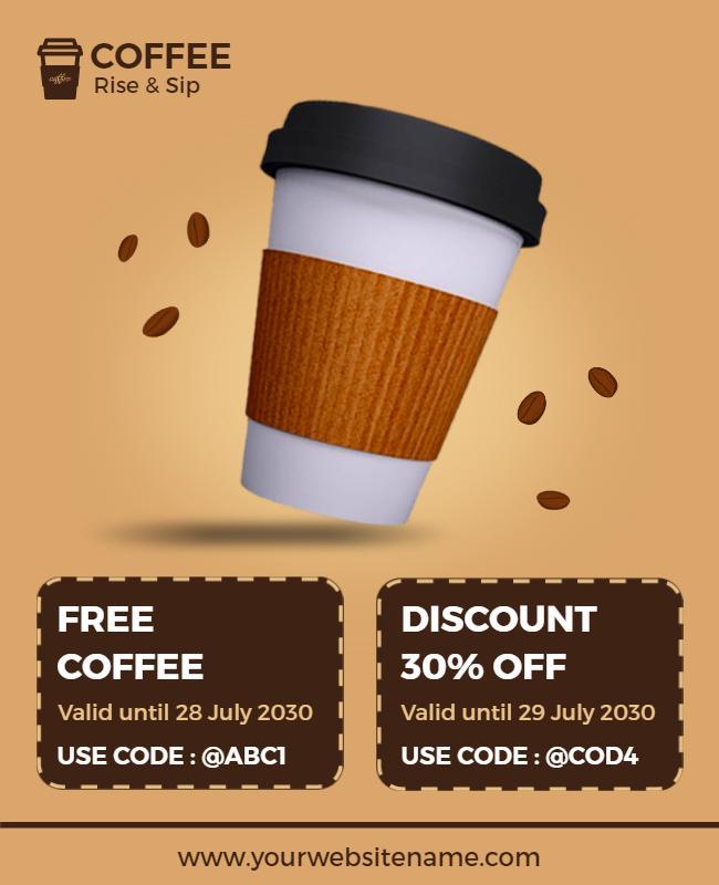 Coffee Shop Promotion Offer Flyer Template