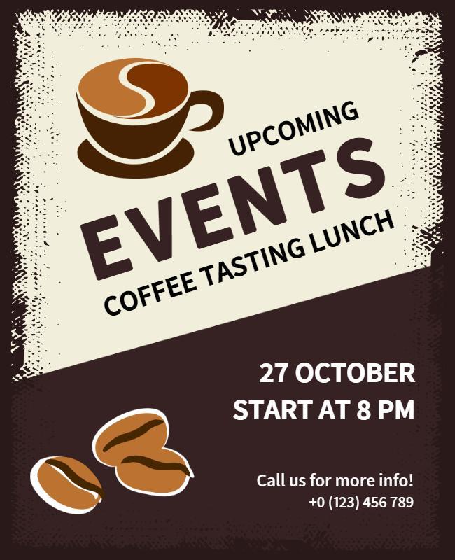 Coffee Tasting Lunch Event Flyer Template