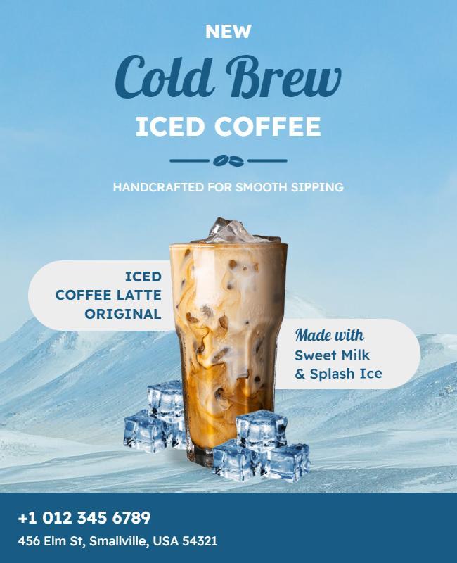 Cold Brew Iced Coffee Promotion Flyer Template