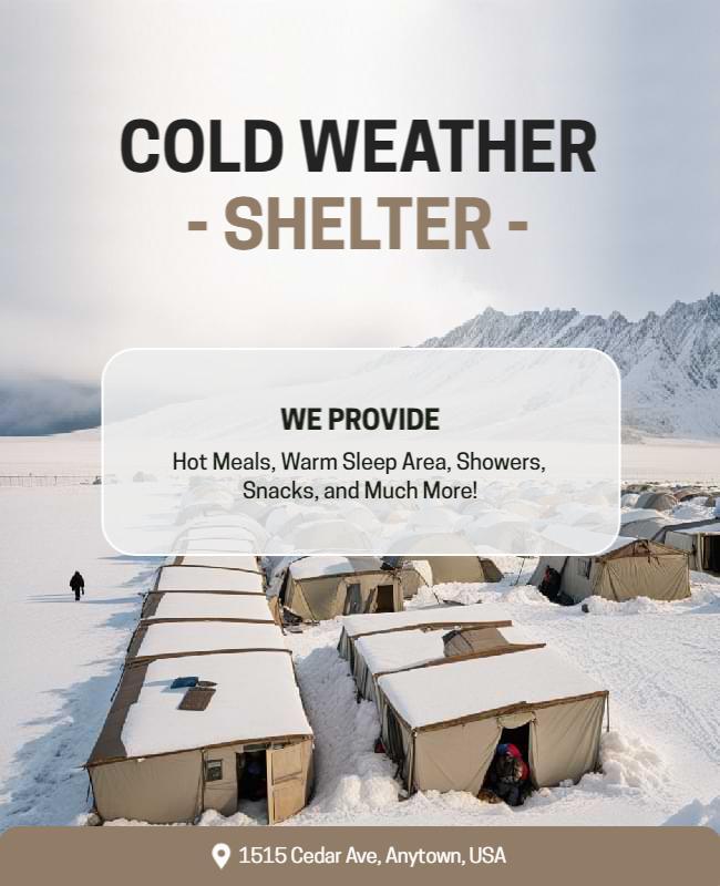 Cold Weather Shelter Services Flyer Template