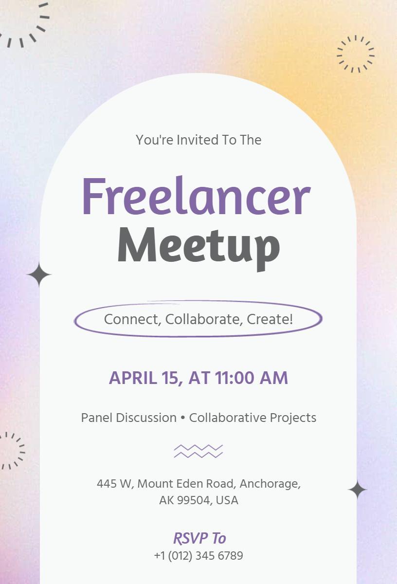 Collaborative Freelancer Meetup Networking Business Invitation Template