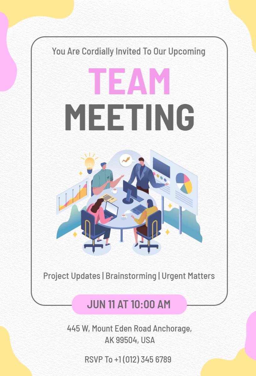 Collaborative Team Project Updates Meeting Invitation Template
