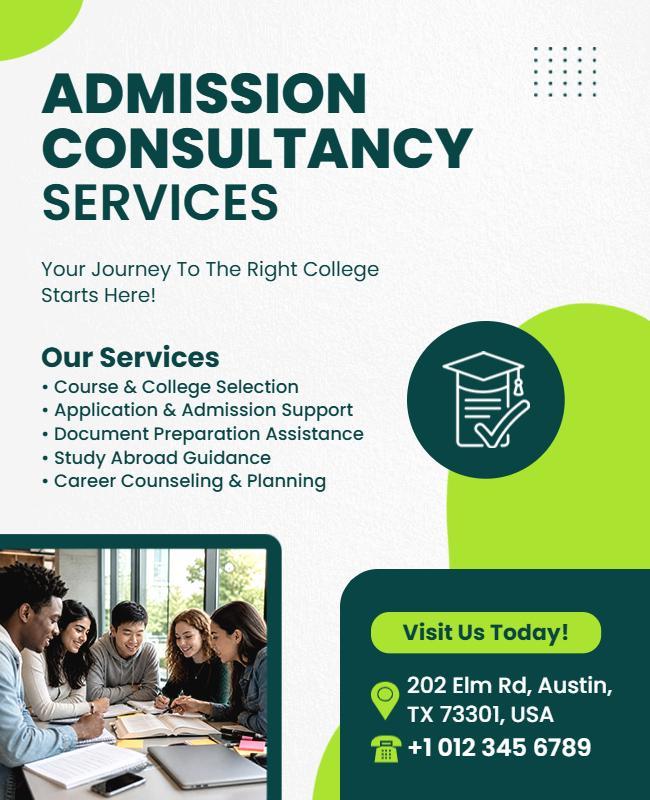 College Admission Consultancy Services Poster Template
